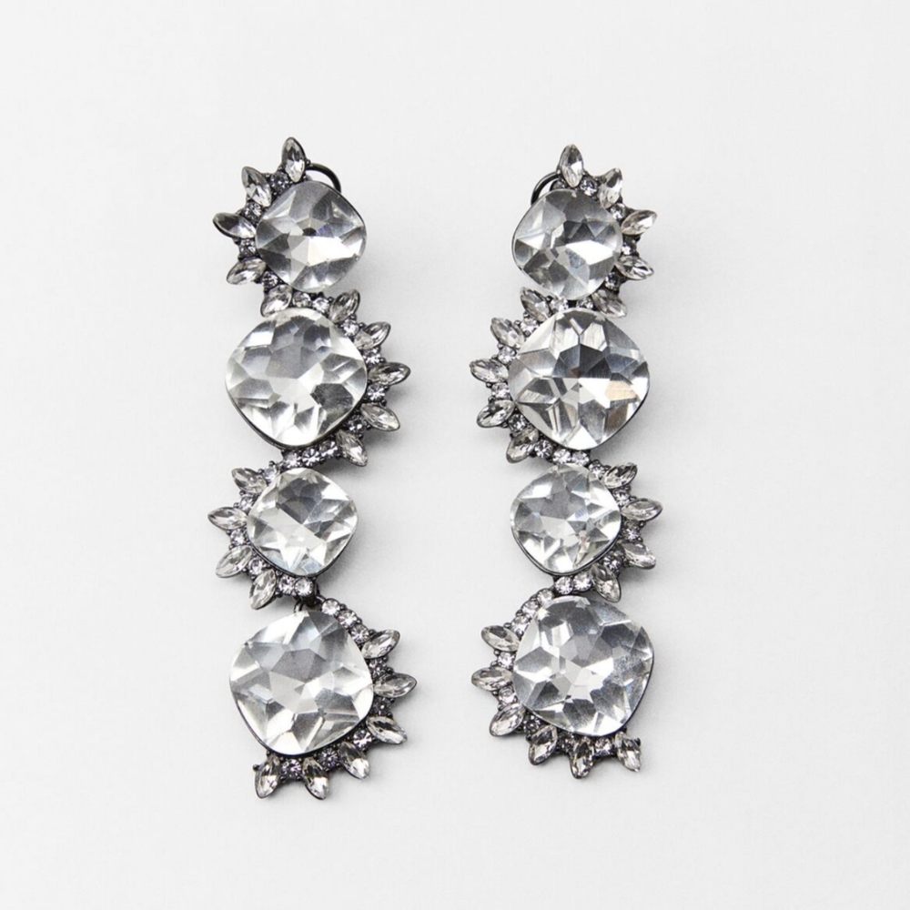 ZARA JEWEL earrings Silver NWT - Picture 3 of 4